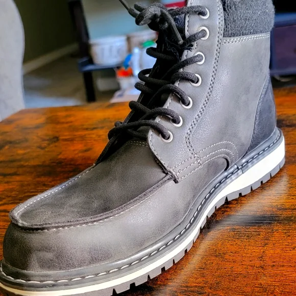 Sonoma Mountrock Grey Leather Canvas Boots Size 10 Sonoma Goods For Life Boots Womens 8 M Melina Chukka Lace Up  main image 4